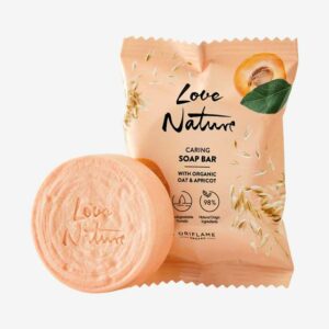 Love Nature caring soap Bar with organic Oat & Apricot