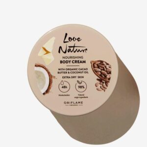 love nature nourishing body cream with organic cacao butter & coconut oil